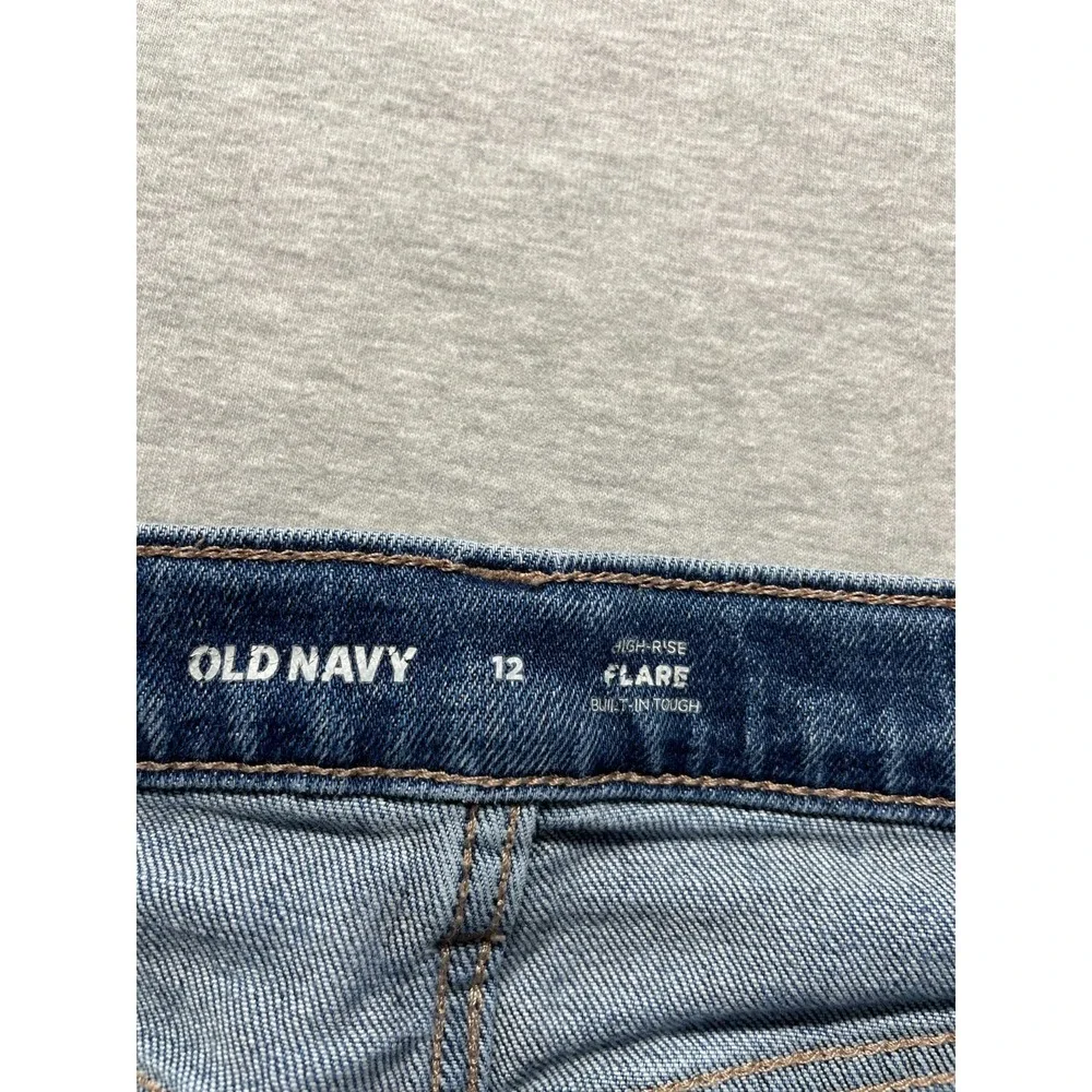 Old Navy Built In Tough High Rise Flared Leg Jeans Girls 12 Blue Denim Stretch
